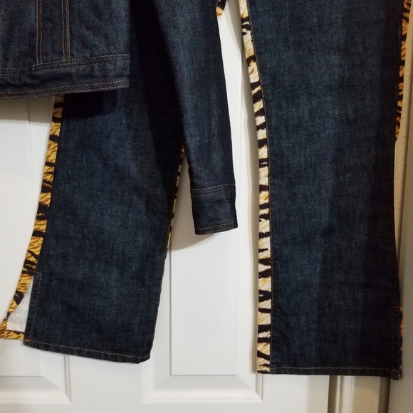 Dolce&Gabbana denim/cheetah jacket and pant set - Picture 4 of 8